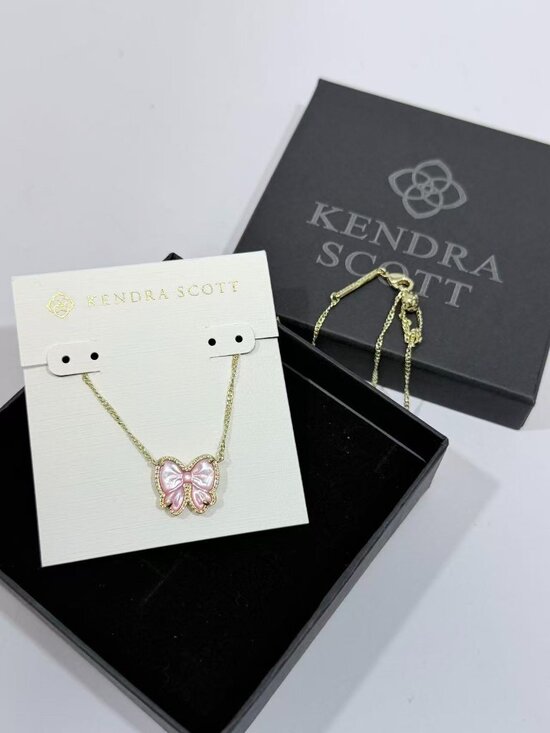 Kendra Scott Gold and Pink Butterfly Necklace - Picture 3 of 3
